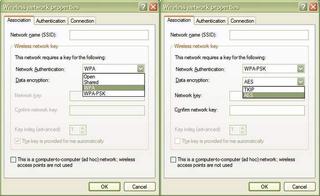 XP's Wireless network properties