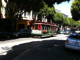 A cable car on Nob Hill
