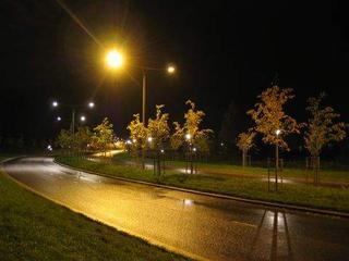 The road to Fornebu after dark