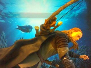 He swims . . .