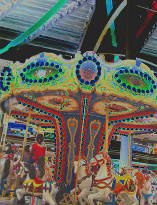 On a carousel...