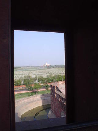 India trip:Taj seen from Agra Fort