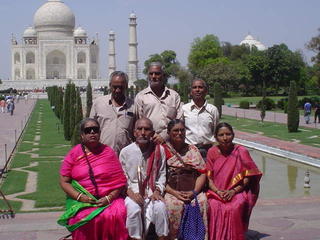 India trip:Serious locals posing at the Taj Mahal