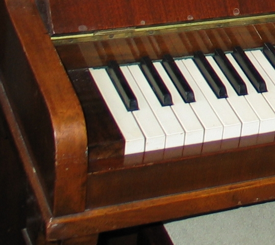 The corner of a piano