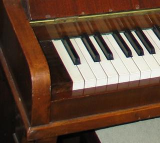 The corner of a piano