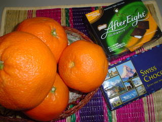 oranges and chocos...