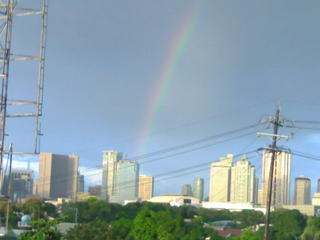 Rainbow on a dark afternoon