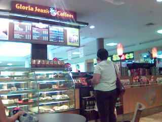 Dodgy shopping centre coffee shops.