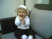 sitting, smile