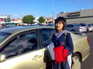 Tiffany about to get into the car