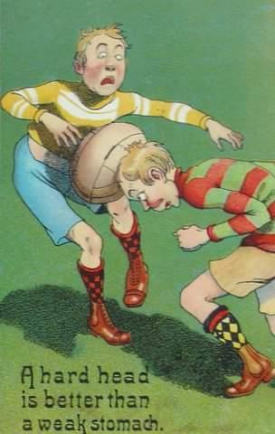 Comic rugby postcard... again