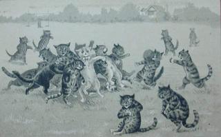 Louis Wain : cats playing rugby