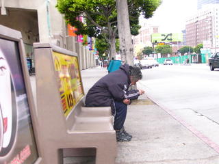 Contemplation of a homeless man