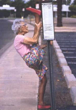sporty old woman