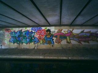 art work? @ canal bridge
