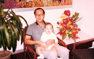 Liwei with Dad at Singapore Airport